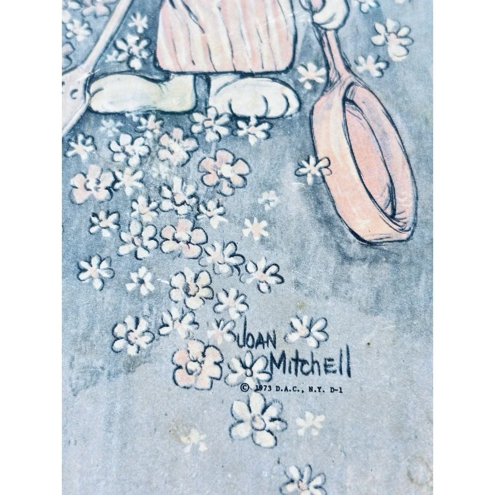 Vintage 70s Joan Mitchell Hand Painted Wall Plaque Retro Mouse MCM Kitchen